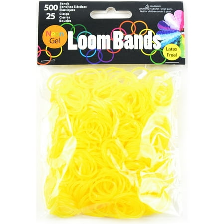 Gel Loom Bands Value Pack 500 Bands & 25 Clips/Pkg-Yellow Gel