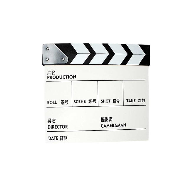 Seitruly Clapperboard de película, accesorio, placa de aviso, patrón impreso, resistente, grabación de vídeo, Director, claquetas, tableros de Electrónica pequeño chino blanco 20*20 CM