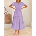 thumbnail image 4 of Vestido ZESICA casual de verano a media pierna para mujer, color morado, talla M, 4 of 4