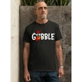 thumbnail image 3 of Gobble Thanksgiving Dinner Funny Turkey Face Unisex Men's T-shirt For Men, XL, Black, 3 of 6