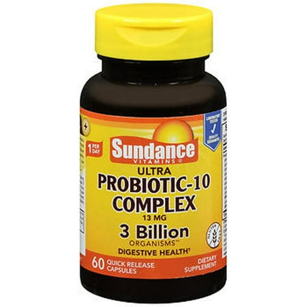 Sundance Vitamins Probiotic-10 Complex Capsules, 13 mg, 60 Count