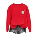 thumbnail image 6 of QTBIUQ Ladies Christmas Printed Fashionable Loose Casual Long Sleeved Top Regular Sleeve Hooded Sweatshirt Red, 6 of 6