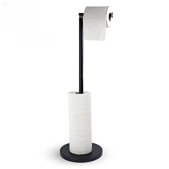 Toilet Paper Holder Stand for Bathroom Floor Freestanding Roll Storage Stainless Steel Rustproof Pedestal Lavatory Tissue Handle(Single Pole)