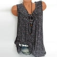 thumbnail image 1 of QLEICOM Women's Paisley Printed Pleated Sleeveless Tunic Tank, Casual Flare Tunic Top, V Neck Print T Shirts Floral Side Split Tanks, Plus Size Vests Tops, Tees & Blouses S-7XL, 1 of 5