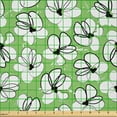 thumbnail image 2 of Ambesonne Floral Fabric by the Yard Microfiber, Modern Grunge Summer Petals, 2 Yards, Shamrock Green Black, 2 of 2
