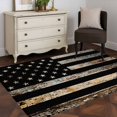 thumbnail image 4 of Wooden Board Washable Area Rug 4 x 6 ft Texture American Flag, Soft Non Slip Rugs Stain Repellent Indoor Felt Carpet for Living Dining Room Bedroom Home Office, 4 of 9