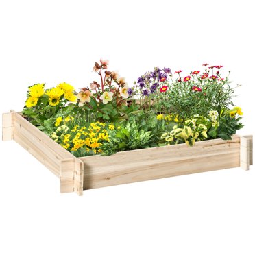 Furinno Tioman Outdoor Hardwood Lifestyle Planter Box with Seater ...