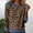 Black, variant on Women's Long Sleeve Shirts Leopard Print Denim Spliced Crew Neck Pullover Sweatshirt Loose Casual Blouse Top XXL