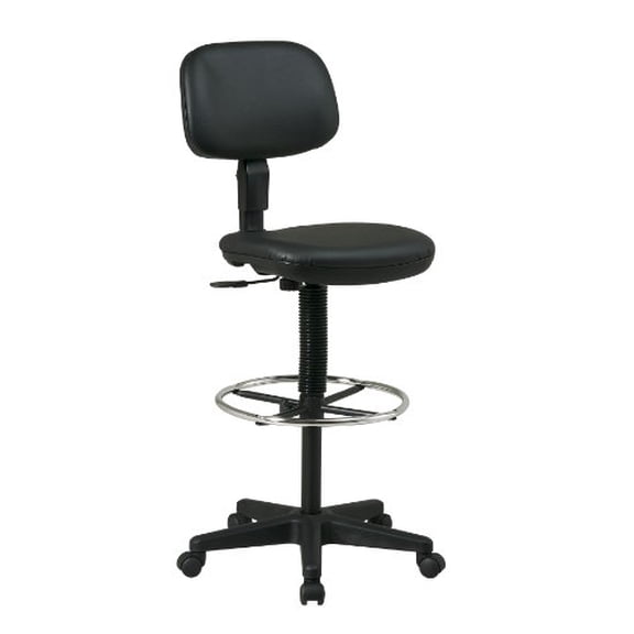 Sculptured Black Seat and Back Vinyl Drafting Chair