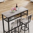 thumbnail image 6 of Leumius 3-Piece Bar Table Set,Bistro Kitchen Table Sets with Metal Frame & Storage Rack,Modern Counter Height Table with 2 Stools for Kitchen, Dining Room, Living Room,, 6 of 8