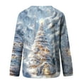 thumbnail image 5 of Tops for Women Plus Size Christmas Printed Round Neck Long Sleeve Capless Casual Loose Sweatshirt Light Blue XXL, 5 of 5