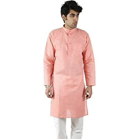 

Royal Kurta Men s Cotton Blend Straight Kurta Pink