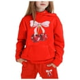 thumbnail image 1 of YOUSNH Tenue pour Enfants Garçons Filles Manches Longues Sweat à Capuche Chaud Ensemble Décontracté Rouge 3-4 Ans, 1 of 4