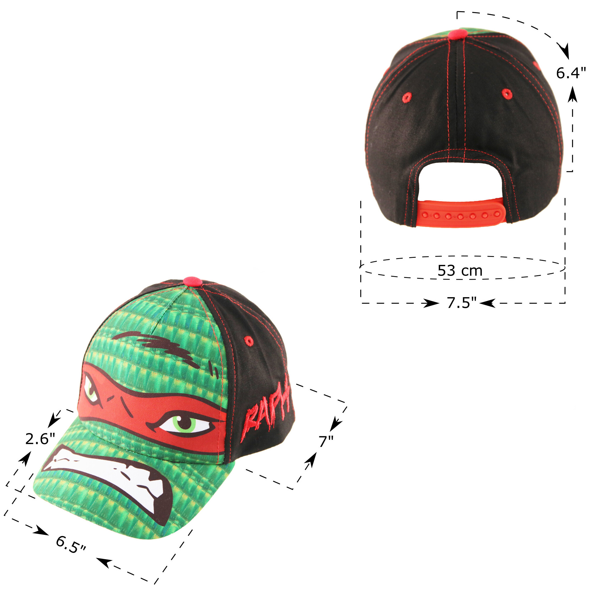 Nickelodeon Little Boys TMNT Raphael Cotton Baseball Cap, Age 4-7