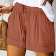 thumbnail image 2 of Diufon Womens Linen Shorts with Pockets Drawstring Elastic Waist Beach Vacation Trendy 2025 Summer Clothes, 2 of 7