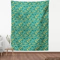 thumbnail image 4 of Leaves Fabric by the Yard, High Detailed Botanical Composition Abstract Forest Pattern, Decorative Upholstery Fabric for Chairs & Home Accents, Teal Khaki by Ambesonne, 4 of 5