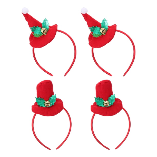 4pcs Navidad Mini sombrero Decoración Diseño de cabello Hoops Elementos de Navidad Diseño Decoraciones para el cabello