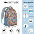 thumbnail image 6 of Vintage Traditional Mandala Student Backpack - Durable Lightweight Bookbag with Breathable Straps, 6 of 6