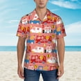 thumbnail image 4 of Daiia Cartoon with Traffic Elements Hawaiian Shirt for Men Gentle Cotton Regular Short Sleeve Casual-X-Large, 4 of 9