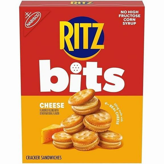 1x RITZ Bits Cheese Sandwich Crackers, Snacks for Kids and Adults, Lunch Snacks, 8.8 oz