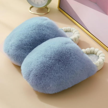 

Wefuesd Ladies Cotton Slippers Autumn And Winter Home Slippers Home Fashion Warm Plush Cotton Slippers House Slippers For Women Slippers For Women Indoor Blue 39