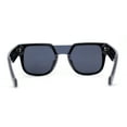 thumbnail image 4 of Unique Exposed Shield Lens Bridge Retro Horn Rim Sunglasses All Black, 4 of 4