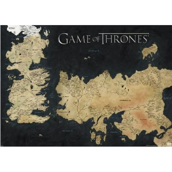 Game Of Thrones - Map of Westros - Horizontal Mural Laminated Poster (40 X 60)