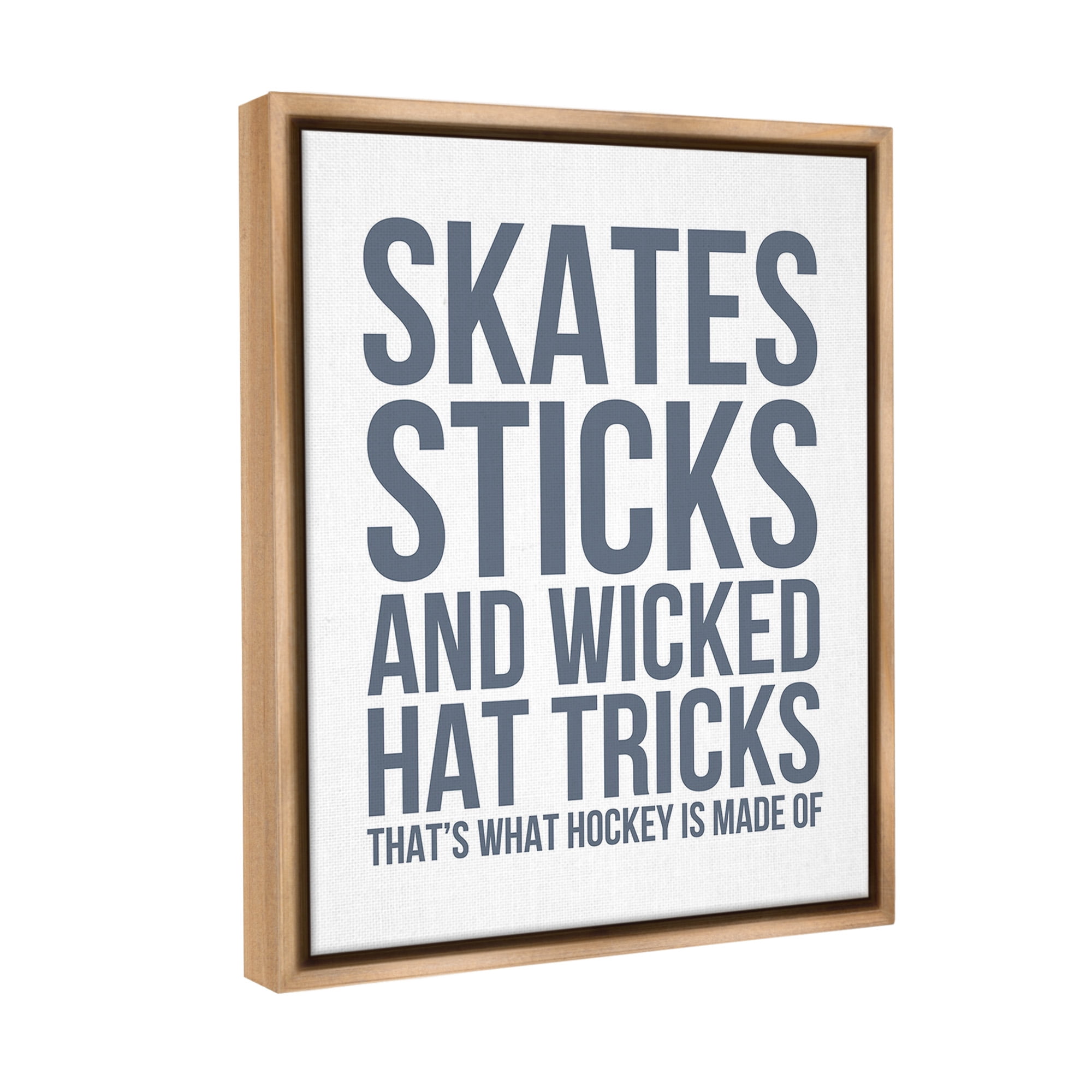 Stupell Industries What Hockey Is Made Of Sports Painting Brown Floater Framed Canvas Art Print Wall Art, 17 x 21