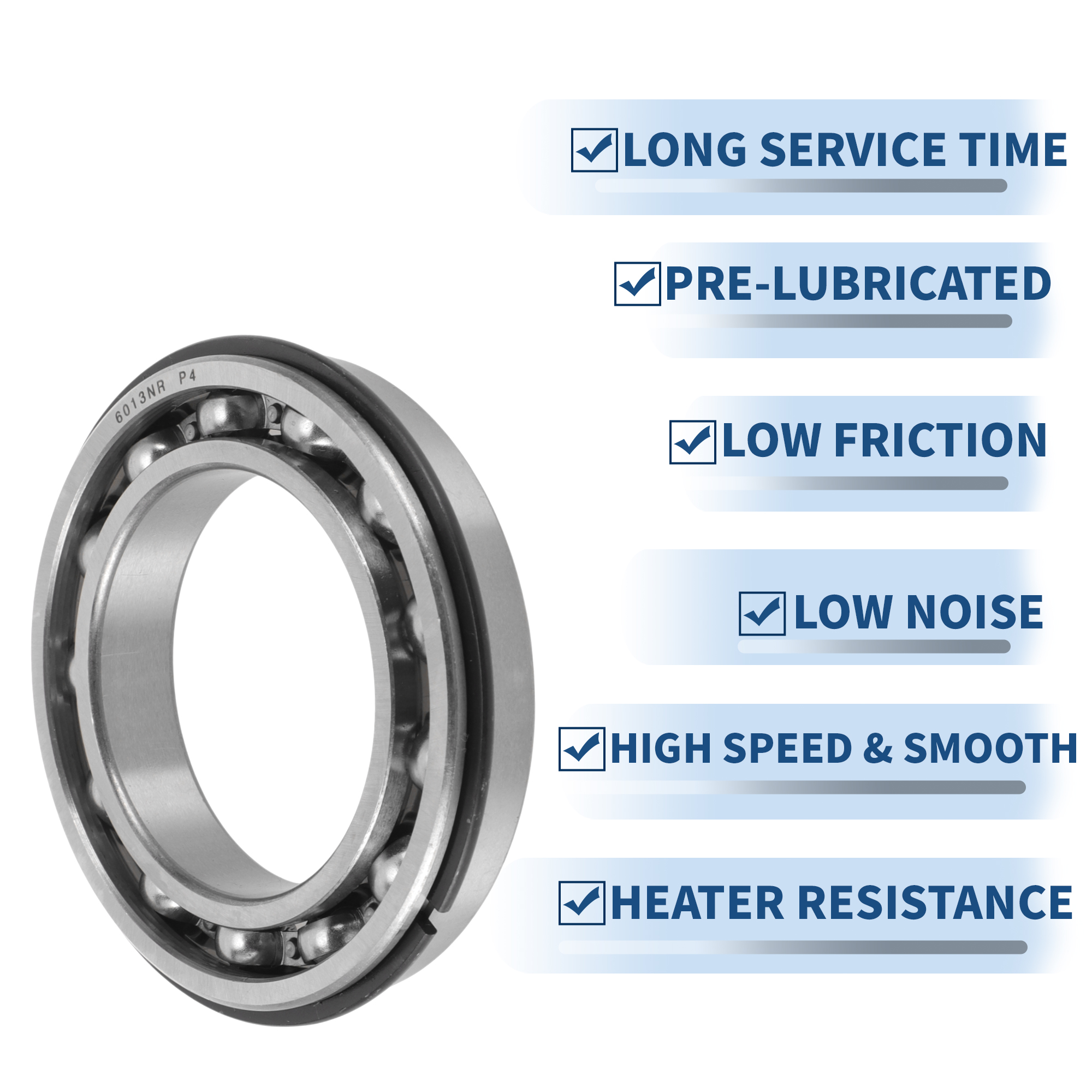 Unique Bargains 6013NR Deep Groove Ball Bearings 65x100x18mm P4 Open Type Lubricated Bearings 1 Pc Car Scooter Skateboard Wheel Universal Silver Tone