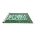 thumbnail image 2 of Ahgly Company Machine Washable Indoor Square Persian Turquoise Blue Traditional Area Rugs, 7' Square, 2 of 4