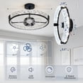 thumbnail image 2 of Yeshouse Ventilador de techo moderno de 20 pulgadas con montaje empotrado, luz y control remoto: ultrafino, 6 velocidades, atenuación continua y ajuste de temperatura de color, 2 of 8