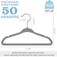 thumbnail image 2 of Kids Velvet Hangers，50 Pack Baby/Toddler Non Slip Felt Hangers，Gray, 2 of 8