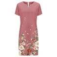 thumbnail image 4 of IROINNID Sundresses For Women Summer Comfy Loose Short Sleeve V-Neck Floral Printed Summer Dress Clearance Cheap, 4 of 5