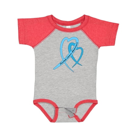 

Inktastic Prostate Cancer Awareness Light Blue Heart Ribbons Boys or Girls Baby Bodysuit
