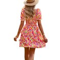 thumbnail image 6 of SYKT Women's Dresses Casual Summer Print Ruffle A Line Short Sleeve Mini Floral Dress for Women, 6 of 7