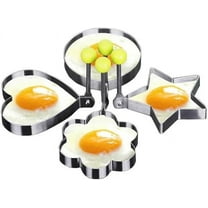 4pcs/Set Egg Mold Stainless Steel Omelette Egg Frying Mold Love Flower Star Shape Egg Pancake Ring Kitchen Tool