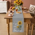 thumbnail image 2 of Sunflowers Table Runner 72 Inches, Spring Summer Bees Yellow Floral Grey Bed Runner Dresser Scarves Tabletop for Indoor Outdoor Parties/Ceremony/Banquet, 13" x 72", 2 of 8