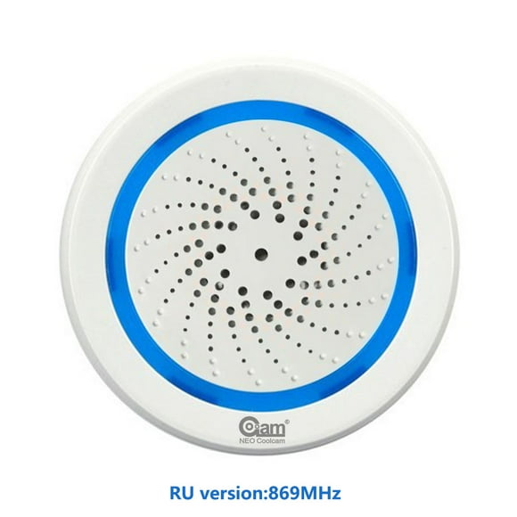 Neo Coolcam Z-Wave Sensor Sirena Alarma Sensor de alarma acústico-óptico Serie Z-Wave 50m Exterior 30m Interior seitruly DZ5518-02B