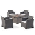 thumbnail image 1 of Noble House Bedrock Ensemble de Conversation Extérieur 4 Places avec Foyer Gris, 1 of 13