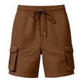 thumbnail image 6 of Bloomae Bermuda Cargo Shorts for Women Lightweight Casual Summer Knee Length Drawstring Elastic Waist Long Shorts with Multi-Pockets for Daily Vacation Outdoor Travel Everyday Wear, 6 of 7