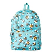 No Boundaries Women's Dome Zip Backpack Teal Dust Peace Floral