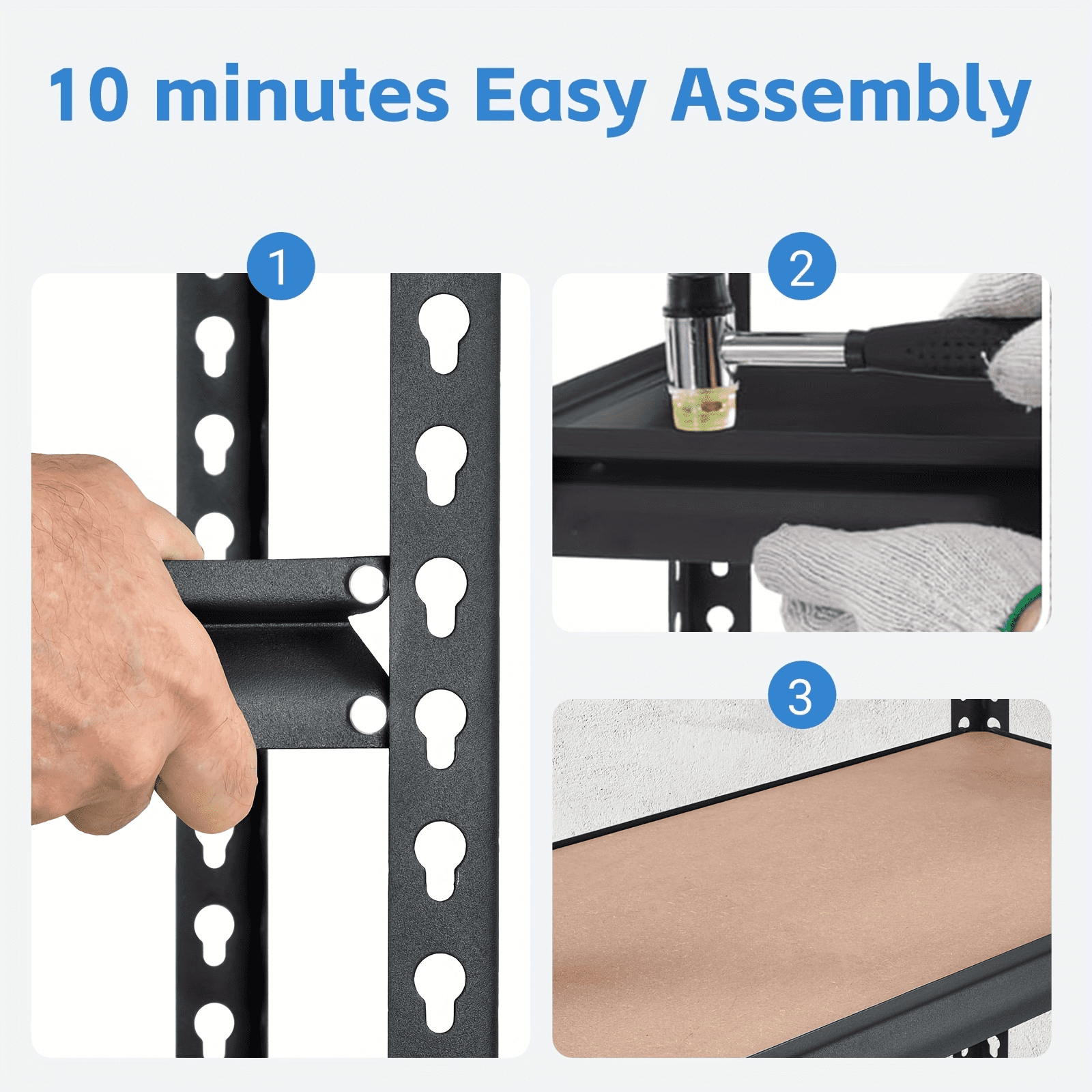 Garage Shelving Storage Shelves 5-Tier,  Capacityheavy Duty Adjustable Storage Shelve for Closet, Pantry & Garage Organization, Easyassembly Reguired, Garage Storage, Black, Utility Shelves