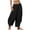 Black -AM15, variant on Linen Pants for Women Palazzo High Waisted Balloon Pants Summer Casual Beach Boho Wide Leg Baggy Trousers Black S