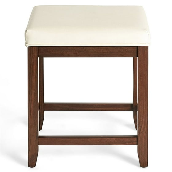 Crosley Furniture Vista Vanity Stool In Gany With White Vinyl Crosley Furniture Vista Vanity Stool In Gany With White Vinyl Com