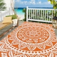 thumbnail image 3 of Outdoor Rug ;x; Reversible Boho Plastic Straw Patio Deck Camping Rugs Indoor Outdoor Portable RV Mat Carpet for Outside Porch Balcony Backyard Beach Pool, 3 of 9
