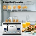 thumbnail image 3 of Toaster 4 Slice, Bagel Stainless Toaster with LCD Timer, Extra Wide Slots, Dual Screen, Removal Crumb Tray (White), 3 of 8