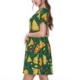 thumbnail image 2 of Lsque Pizza Print Women's Casual Dress T-Shirt Summer Short Sleeve Scoop Neck Swing Dresses, 2 of 6