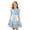 Light Blue, variant on Weebloom Little Girls' Summer Dresses Flutter Sleeve Print Color Sleeveless Ruffle Dress With Pleated Detail Elegant Party Gown Dress For Girls Green 5-6 Years