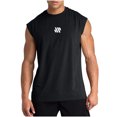 thumbnail image 2 of WAVSUF Summer Sports Sleeveles Vest for Mens Solid Color Quick Dry Tank Tops T-Shirt Pullover Black Size XL, 2 of 6