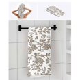 thumbnail image 6 of Brown Flower Towel Set of 3, Soft Microfiber Bath Towels, Hand Towel, Washcloths, Vintage Farmhouse Boho Leaf Spring Plant Quick-Dry Absorbent Towels for Bathroom Kitchen Hotel Beach Gym Spa, 6 of 7